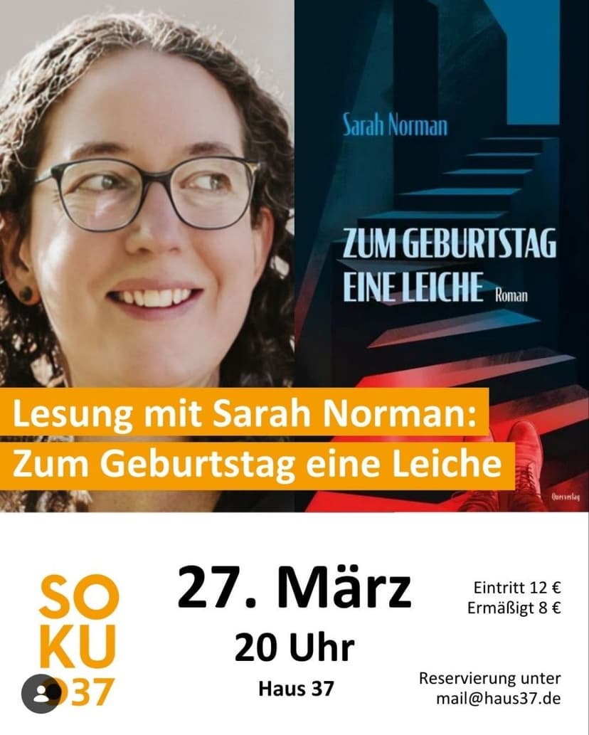 Lesung mit Sarah Norman: Zum Geburtstag ein Leiche