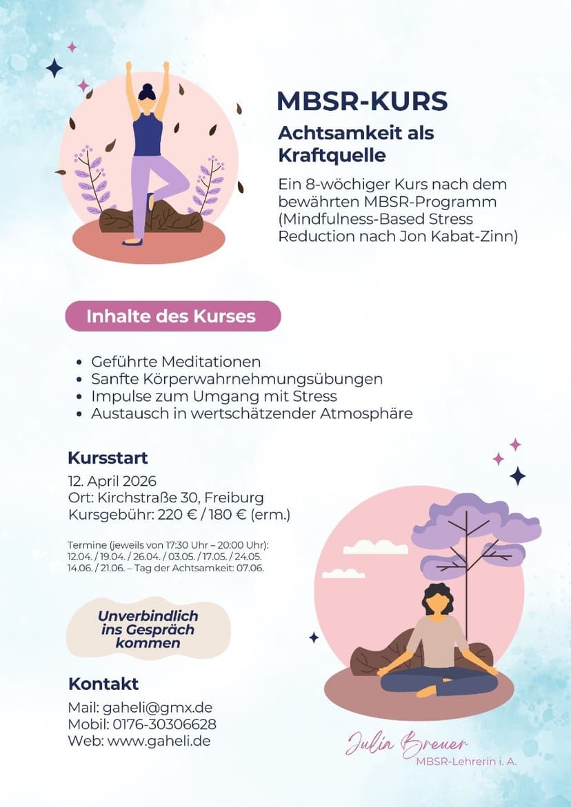 MBSR-Kurs: Achtsam leben mit MBSR – deine Kraftquelle für Ruhe und Klarheit