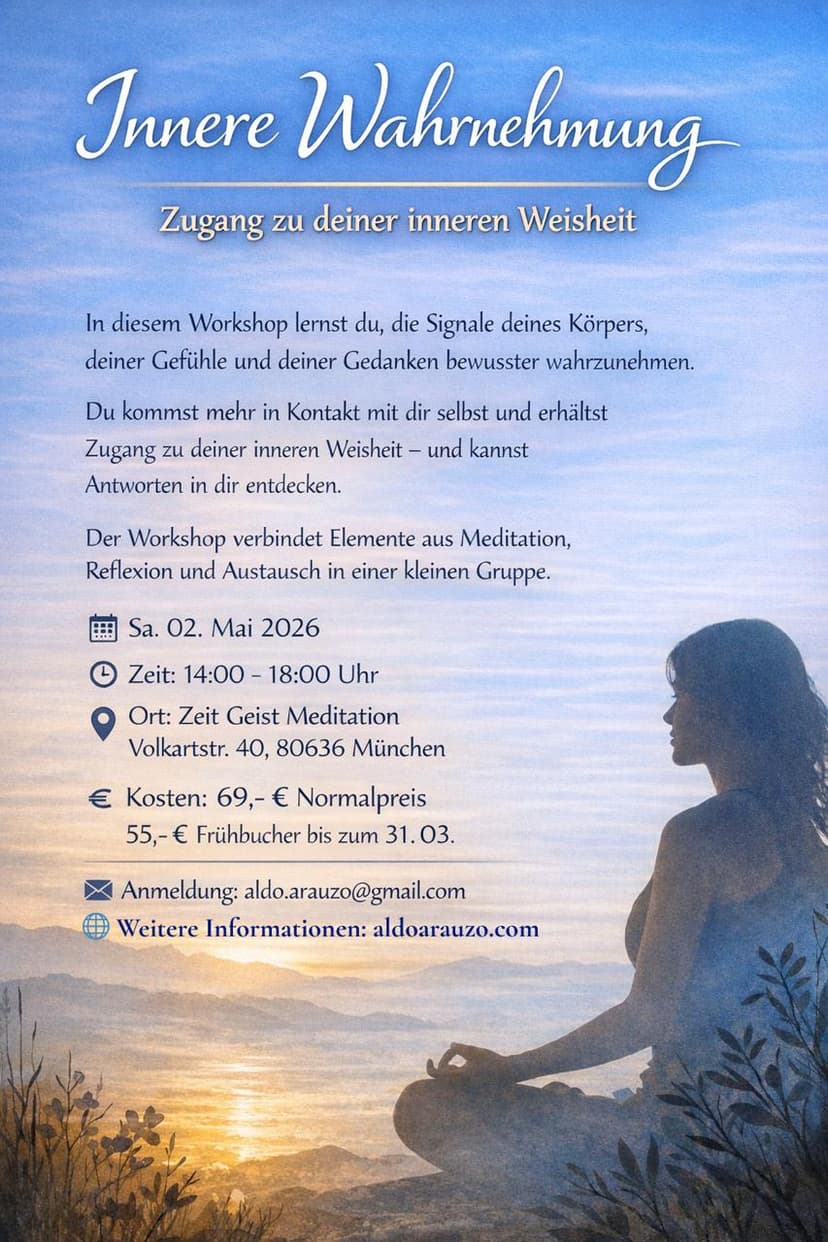 Workshop: Bewusste Wahrnehmung von Körper, Gefühlen und Gedanken