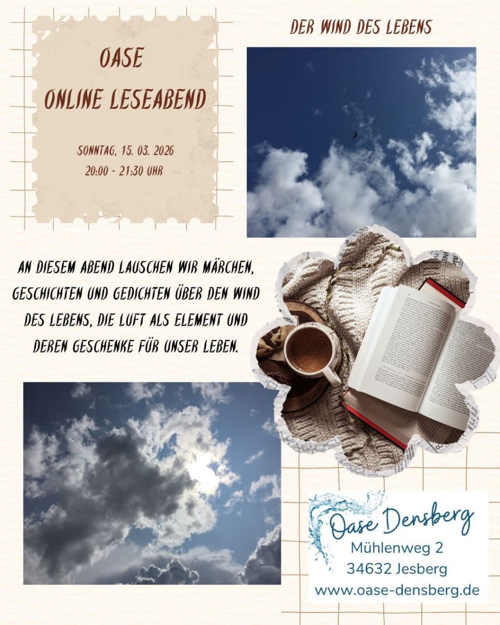 Online Leseabend „Der Wind des Lebens“