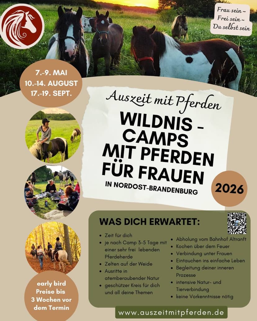 Wildnis-Camps mit Pferden für Frauen