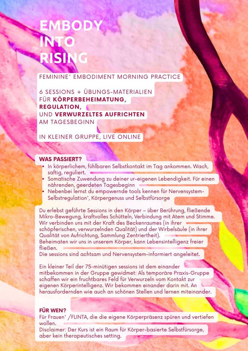 free try-out session feminine* embodiment morning practice