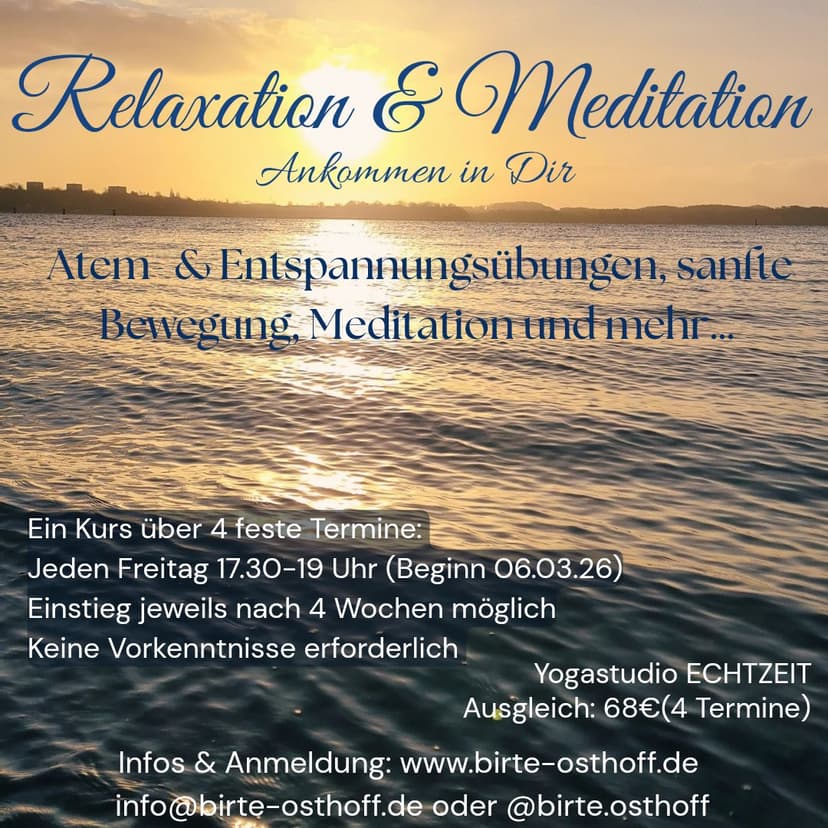 RELAXATION & MEDITATION - Entspannungs- & Meditationkurs für Frauen