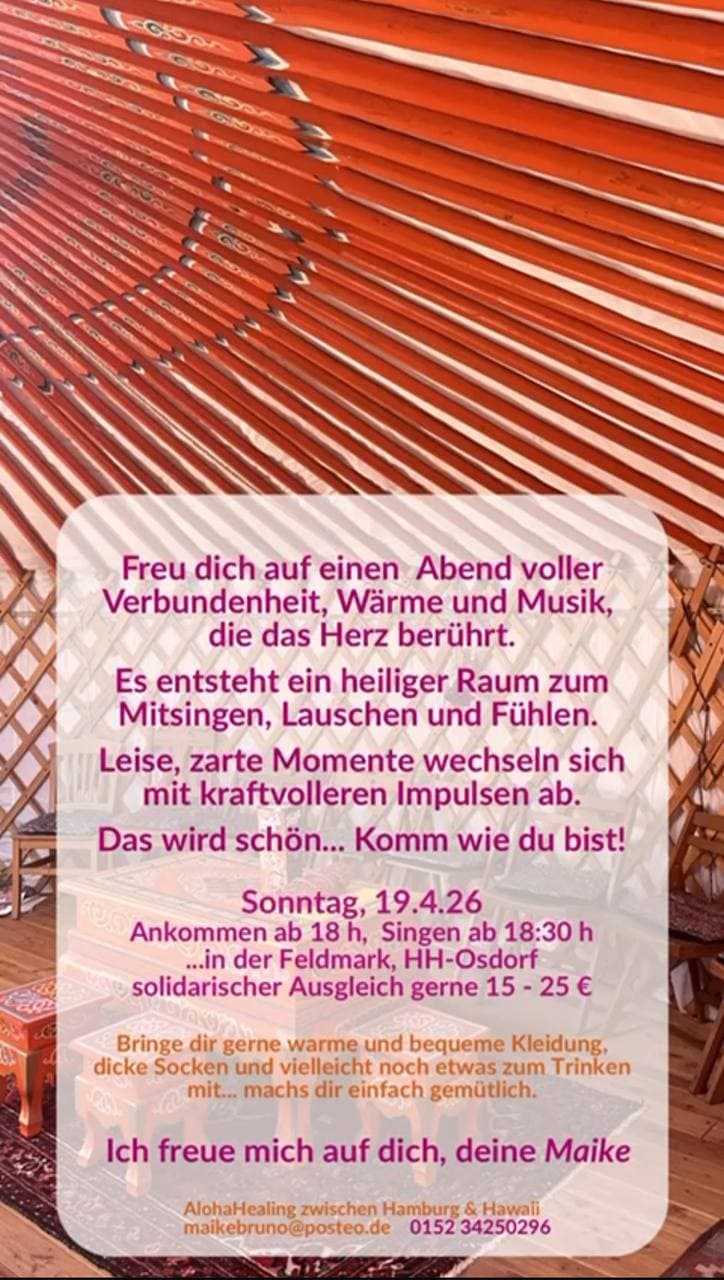 Gemeinsames Singen von Mantras & Herzensliedern