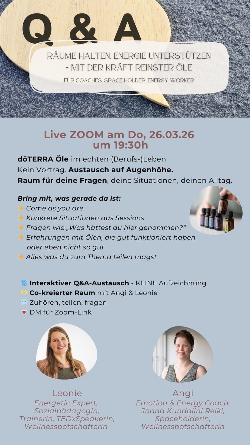 Öle für Coaches, Energyworker und andere Spaceholder