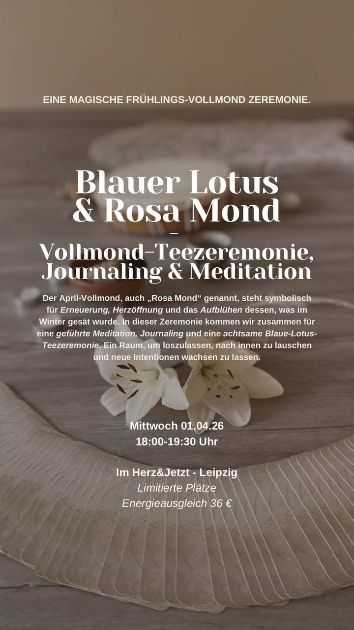 Rosa Vollmond Zeremonie mit Blauer Lotus
