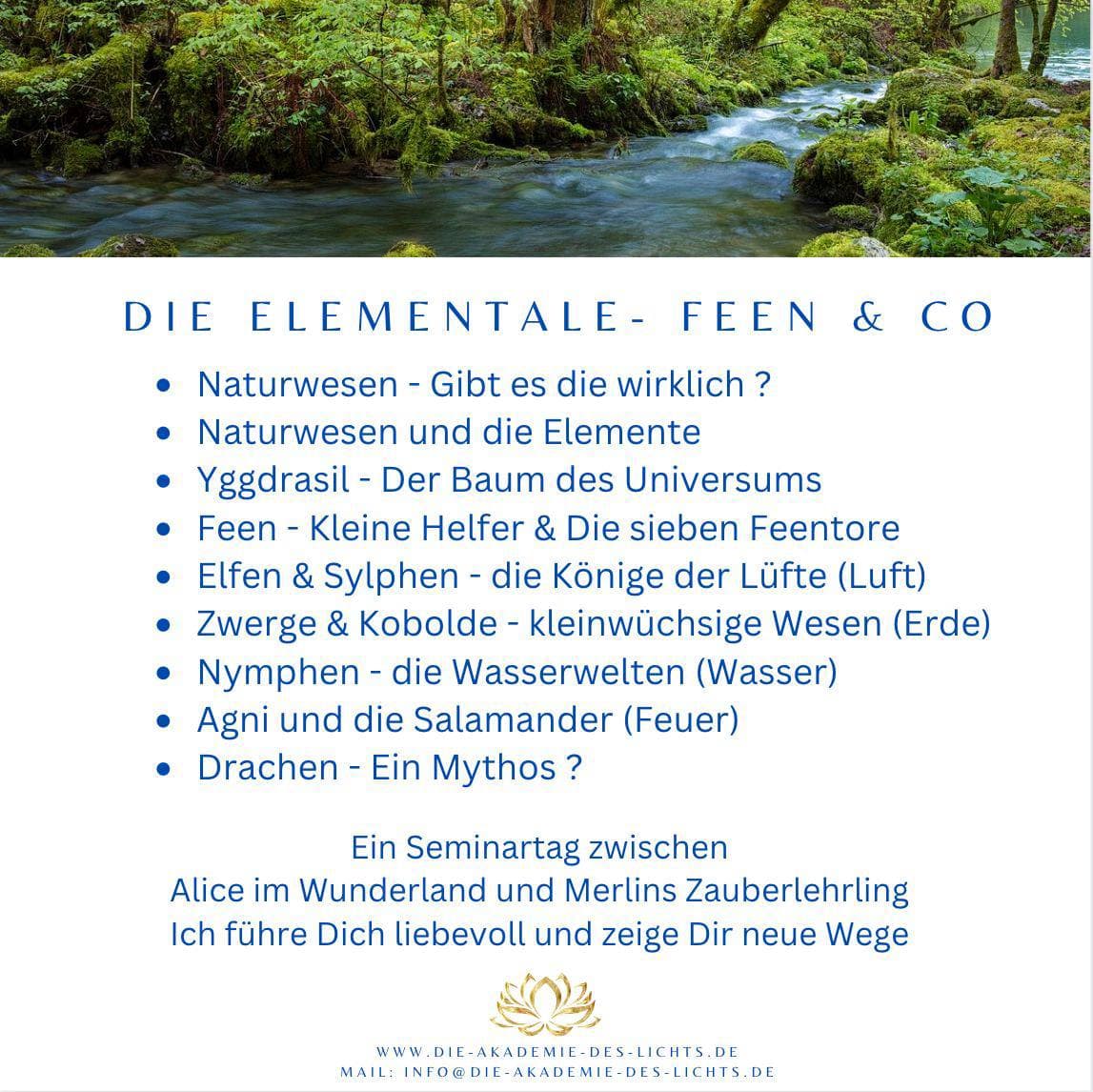 Seminar über die Elementale – Feen & Co